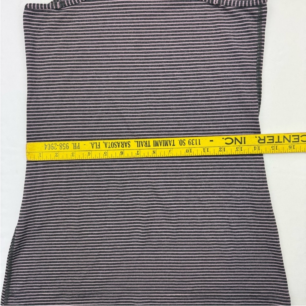 Lululemon Pink Grey Cool Striped Racerback Full Length Tank Top Cotton Blend - Picture 8 of 10